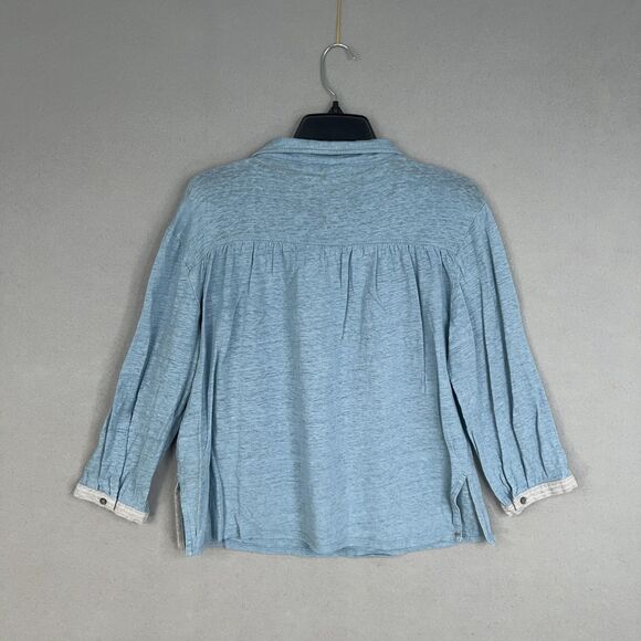 Poetry Shirt Womens US 10 Linen Minimalist Quiet Luxury Coastal Resort Preppy - Picture 8 of 14